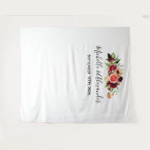 Tenture Noms de fleurs rose rose mariage blanc (Devant (Horizontal))