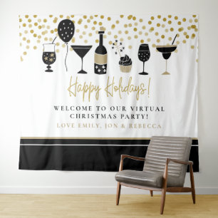 Tenture Noms de fonds de party virtuel pour les Fêtes