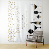 Tenture Noms de fonds pour soirée virtuelle du Nouvel An (En situation)