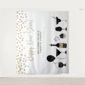 Tenture Noms de fonds pour une fête virtuelle du Nouvel An (Devant)