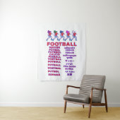 Tenture Noms de footballeuses multilingues pour fans de sp (En situation)