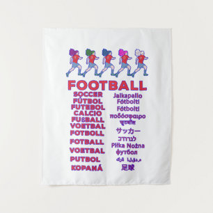 Tenture Noms de footballeuses multilingues pour fans de sp