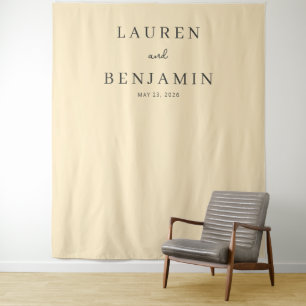 Tenture Noms Élégants Beige Minimalistes