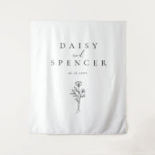 Tenture Noms simples et Mariage floral noir et blanc (Devant)