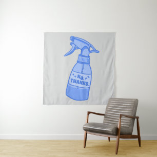 Tenture Non, merci. Flacon de pulvérisation humour Sassy