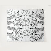 Tenture Notes de musique fantaisie (Devant (Horizontal))