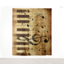 Notes de musique rétro et piano