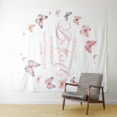 Tenture Notre Petit Papillon Soft Rose Anniversaire (En situation (horizontale))