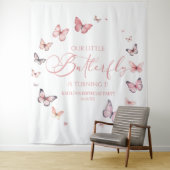 Tenture Notre Petit Papillon Soft Rose Anniversaire (En situation)