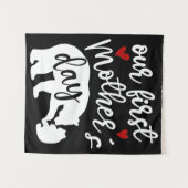 Tenture Notre premier cadeau de fête des mères Hearts Mama (Devant (Horizontal))