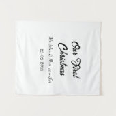 Tenture Notre premier Noël, M. et Mme, nom du couple date (Devant (Horizontal))