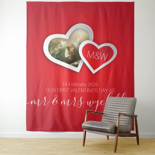 Tenture Notre premier Saint-Valentin en tant que M. et Mme (En situation)