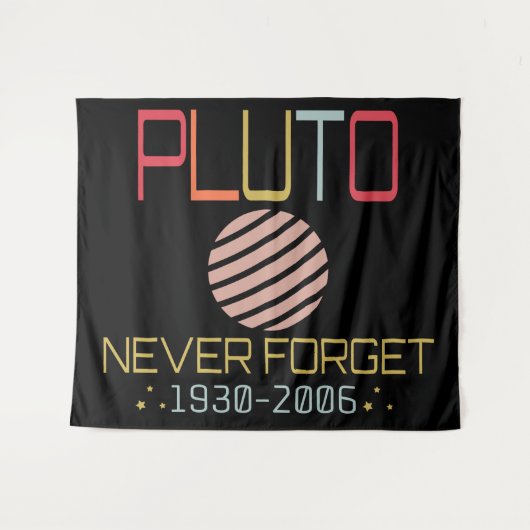 Tenture N'Oubliez Jamais Pluto Retro Funny Space, Science (Devant (Horizontal))