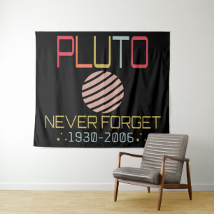 Tenture N'Oubliez Jamais Pluto Retro Funny Space, Science