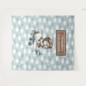 Tenture Nounours chic Pilote Bleu Marron Célébration (Devant (Horizontal))