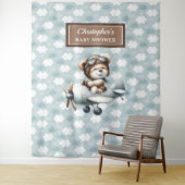 Tenture Nounours chic Pilote Bleu Marron Célébration (En situation)