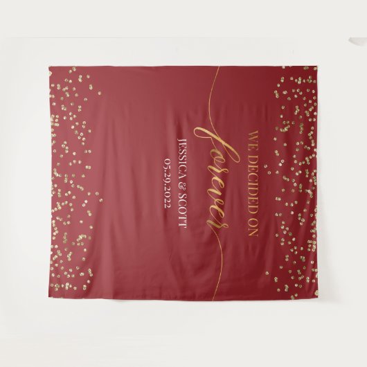 Tenture Nous avons décidé sur Forever Mariage Backdrop (Devant (Horizontal))