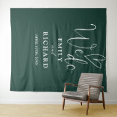 Tenture Nous faisons Emerald Green Mariage Fond photo (En situation (horizontale))