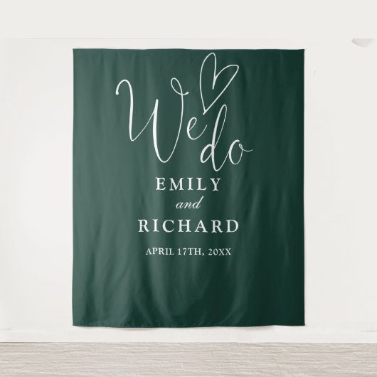 Tenture Nous faisons Emerald Green Mariage Fond photo (Devant)
