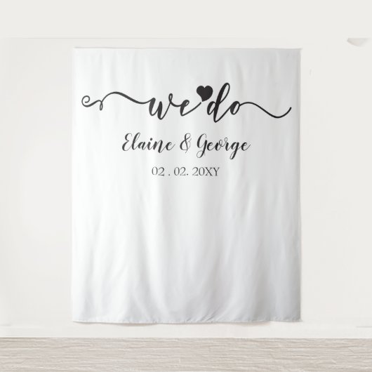 Tenture Nous faisons Script Heart Mariage Photo Prop fond (Devant)