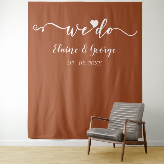 Tenture Nous faisons Script Heart Mariage Photo Prop fond (En situation)