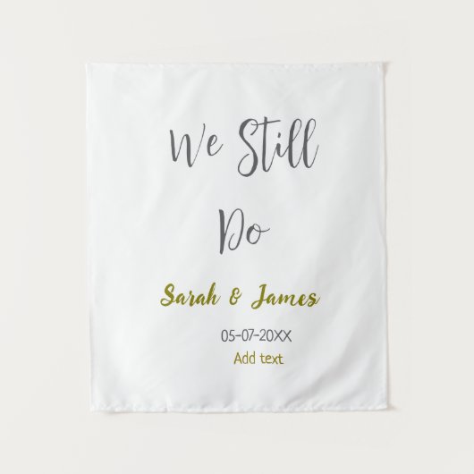 Tenture Nous faisons toujours simple gris or anniversaire  (Devant)