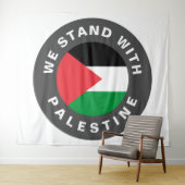Tenture Nous nous tenons avec le drapeau de la Palestine e (En situation (horizontale))