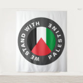 Tenture Nous nous tenons avec le drapeau de la Palestine e (Devant)