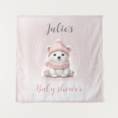 Tenture Nous pouvons attendre le Baby shower d'hiver arriè (Devant)