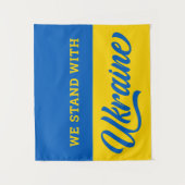 Tenture Nous Sommes Avec Ukraine Bleu Or drapeau ukrainien (Devant)