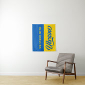 Tenture Nous Sommes Avec Ukraine Bleu Or drapeau ukrainien (En situation)