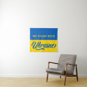 Tenture Nous Sommes Avec Ukraine Bleu Or drapeau ukrainien (En situation (horizontale))