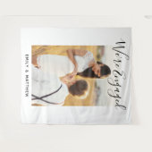 Tenture Nous sommes fiancés Fête de fiançailles avec photo (Devant (Horizontal))