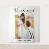 Tenture Nous sommes fiancés Fête de fiançailles avec photo (Devant)