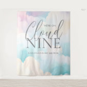Tenture Nous sommes sur Cloud Nine Baby shower Backdrop (Devant)