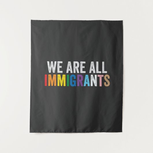 Tenture Nous sommes tous des immigrants LGBT Rainbow Ally (Devant)
