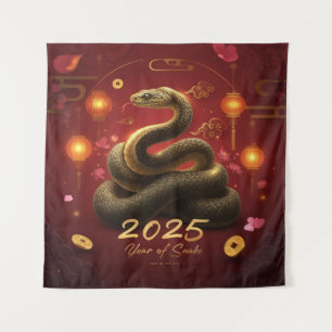Tenture Nouvel An chinois 2025 Année du serpent