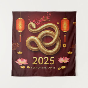 Tenture Nouvel An chinois 2025 Année du serpent