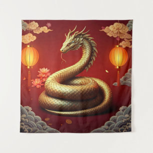 Tenture Nouvel An chinois 2025 Année du serpent