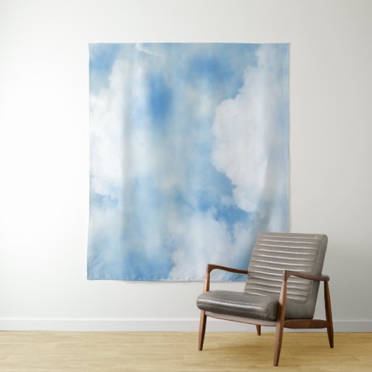 Tenture Nuages blancs floffants (En situation)