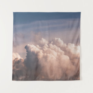 TENTURE NUAGES BLANCS SOUS CIEL BLEU