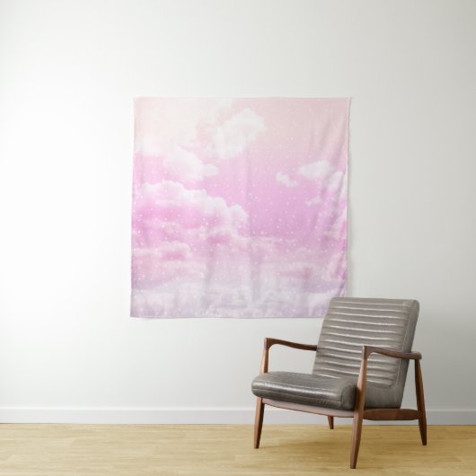 Tenture Nuages Dreamy Blush Nebula Bliss 1 (En situation)