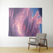 Tenture Nuages roses doux (En situation (horizontale))