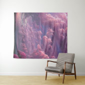 Tenture Nuages roses rayonnants (En situation (horizontale))