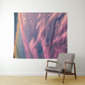 Tenture Nuages teinté de Crimson (En situation (horizontale))