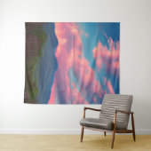 Tenture Nuages teintés rose (En situation (horizontale))