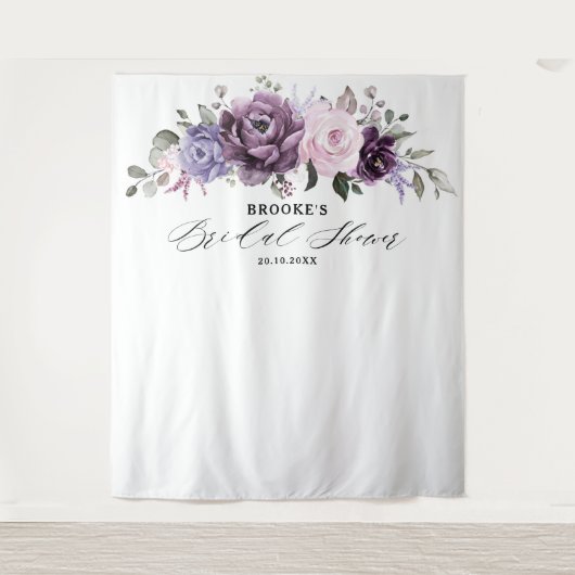 Tenture Nuances de Dusty pourpre fleurs Moody Fête des mar (Devant)