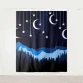 Tenture Nuit avec le portrait de la lune (Devant)