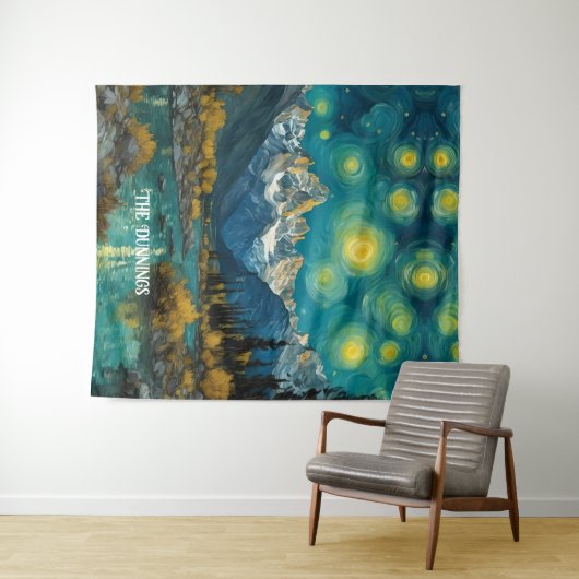 Tenture Nuit étoilée dans les Rocheuses (En situation (horizontale))