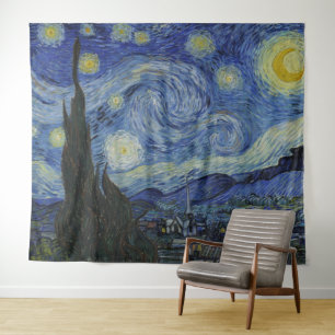 Tenture Nuit étoilée, peinture à l'huile, Vincent Van Gogh